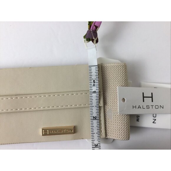 Halston Gold Metal Chain Link Detail Belt Stretch Size S M Preppy Retro Y2K New - Picture 8 of 8